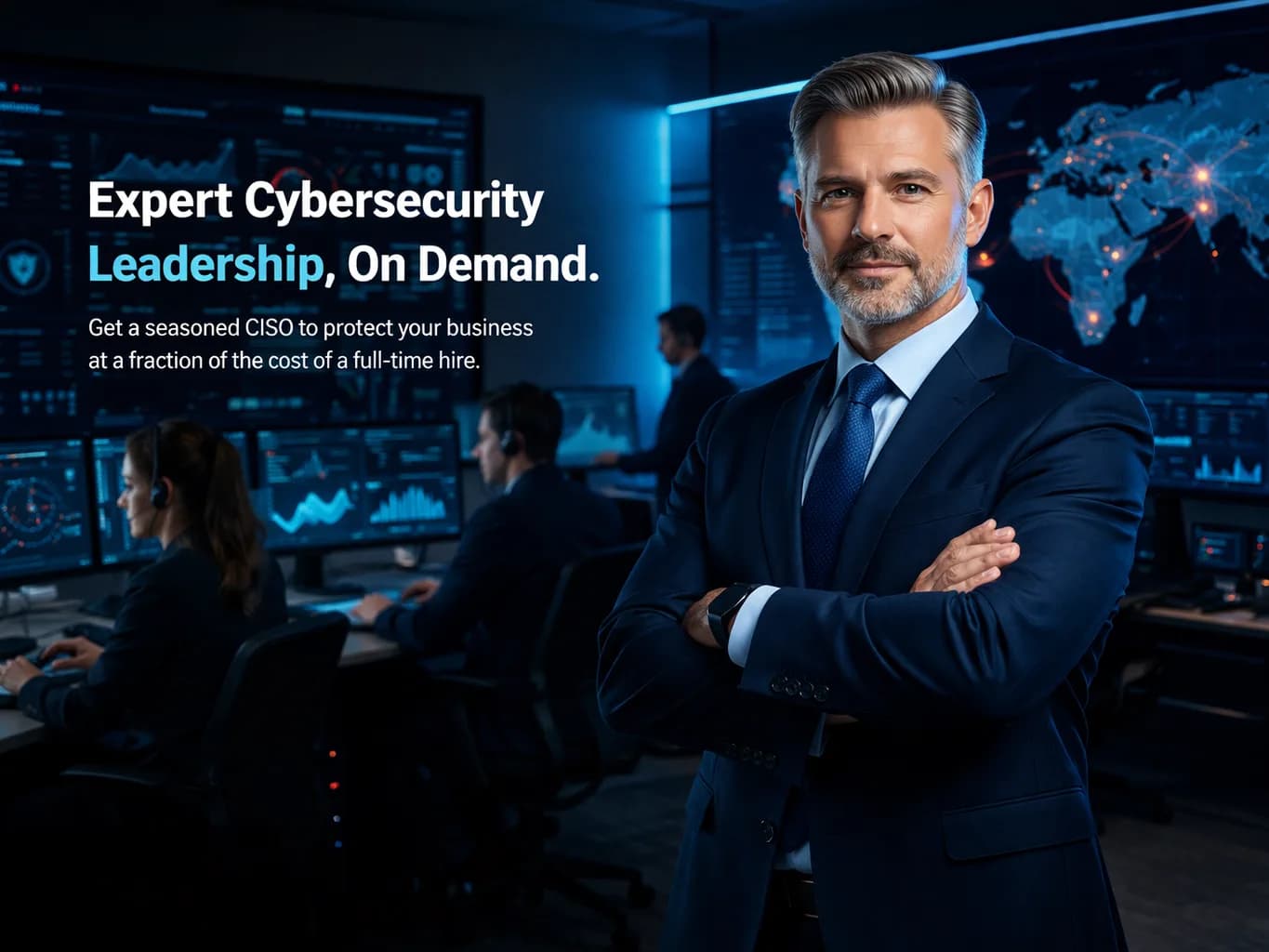 Part-time CISO providing fractional security leadership - strategy session with executive team
