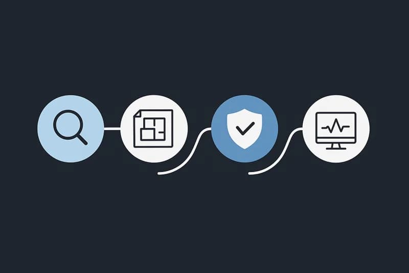 Four-step cloud security consulting process - discovery, design, implementation, monitoring