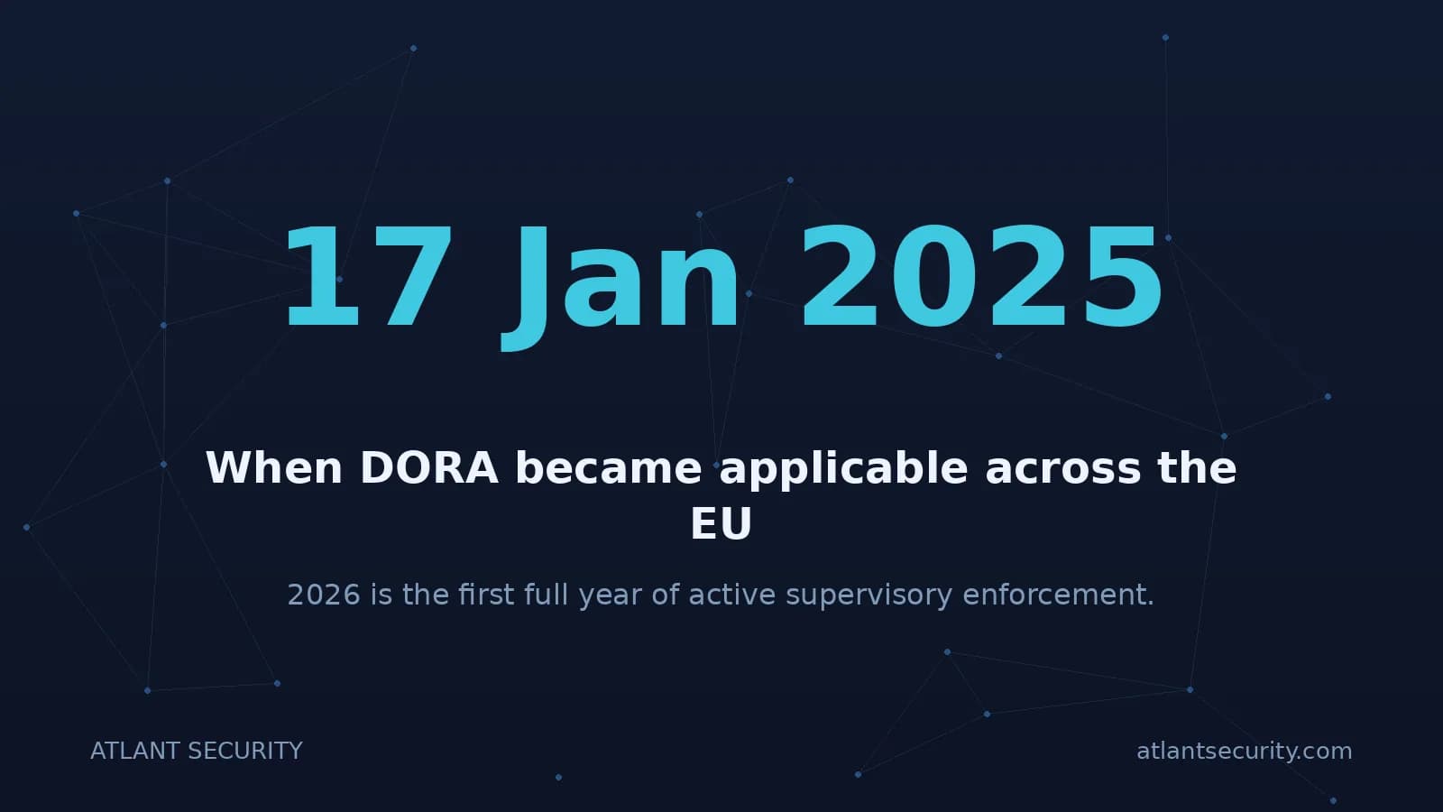 DORA has applied across the EU since 17 January 2025