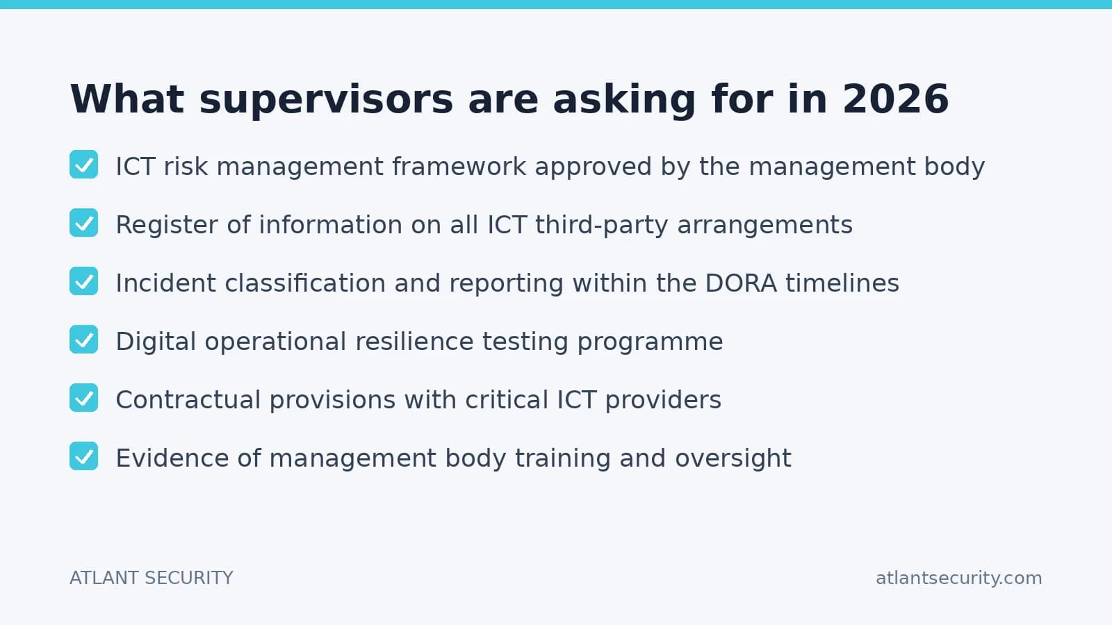 What DORA supervisors are asking financial entities for in 2026