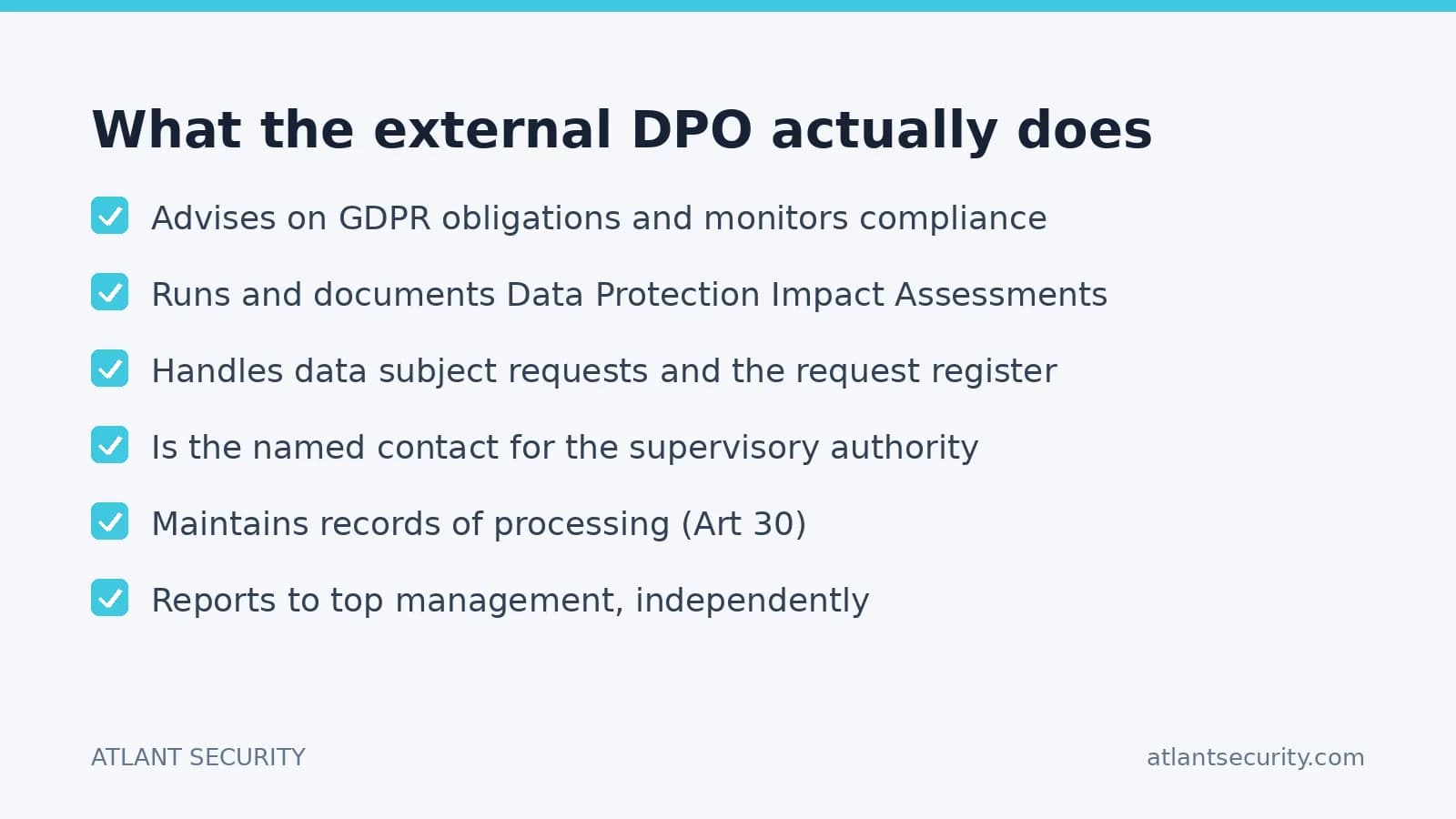 The tasks of an external DPO under GDPR Articles 38 and 39