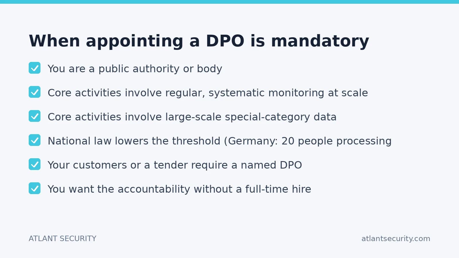 When appointing a Data Protection Officer is mandatory under GDPR Article 37 and national law