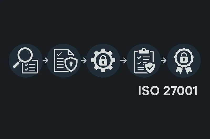 ISO 27001 certification process from gap assessment through ISMS development and audit