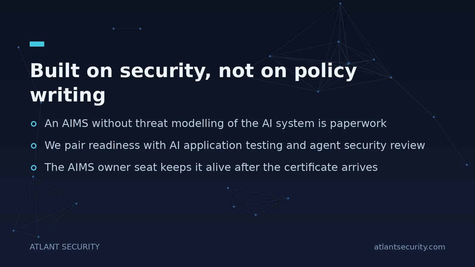 ISO 42001 readiness built on AI security testing rather than policy writing