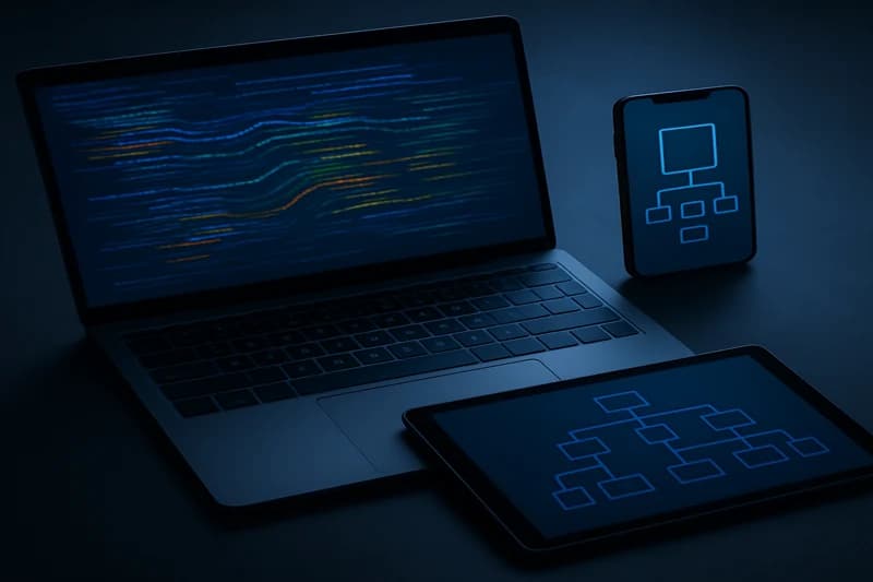 Mobile app static analysis showing code review and binary reverse engineering visualization