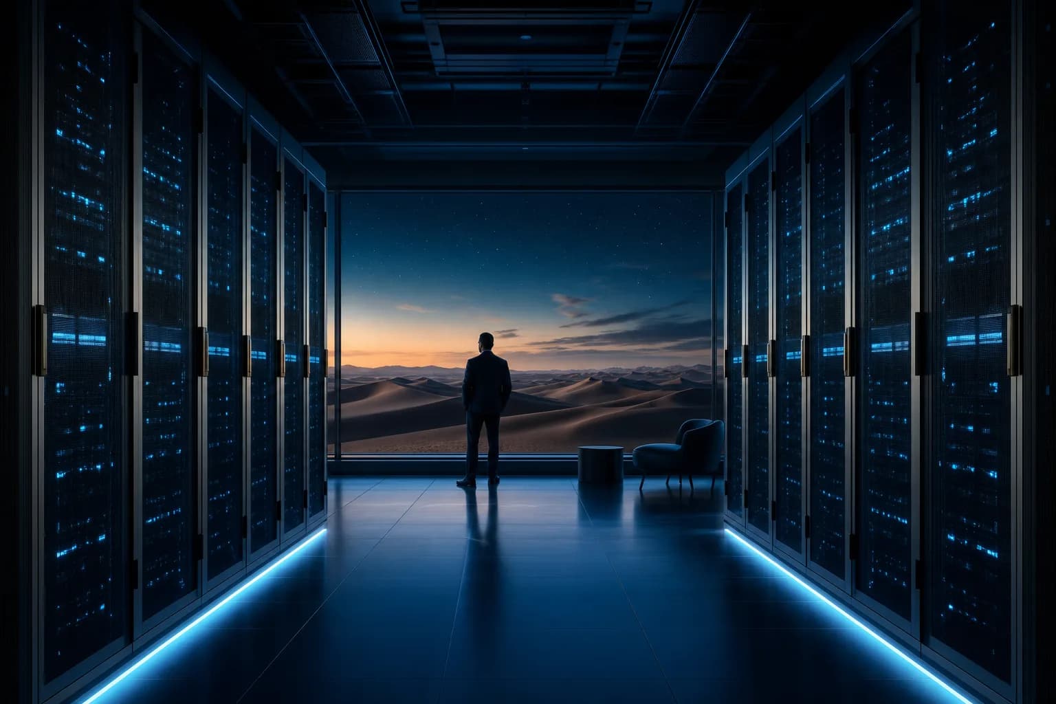 Desert-modern data center secured to NCA ECC standards for a Saudi Arabia critical infrastructure operator