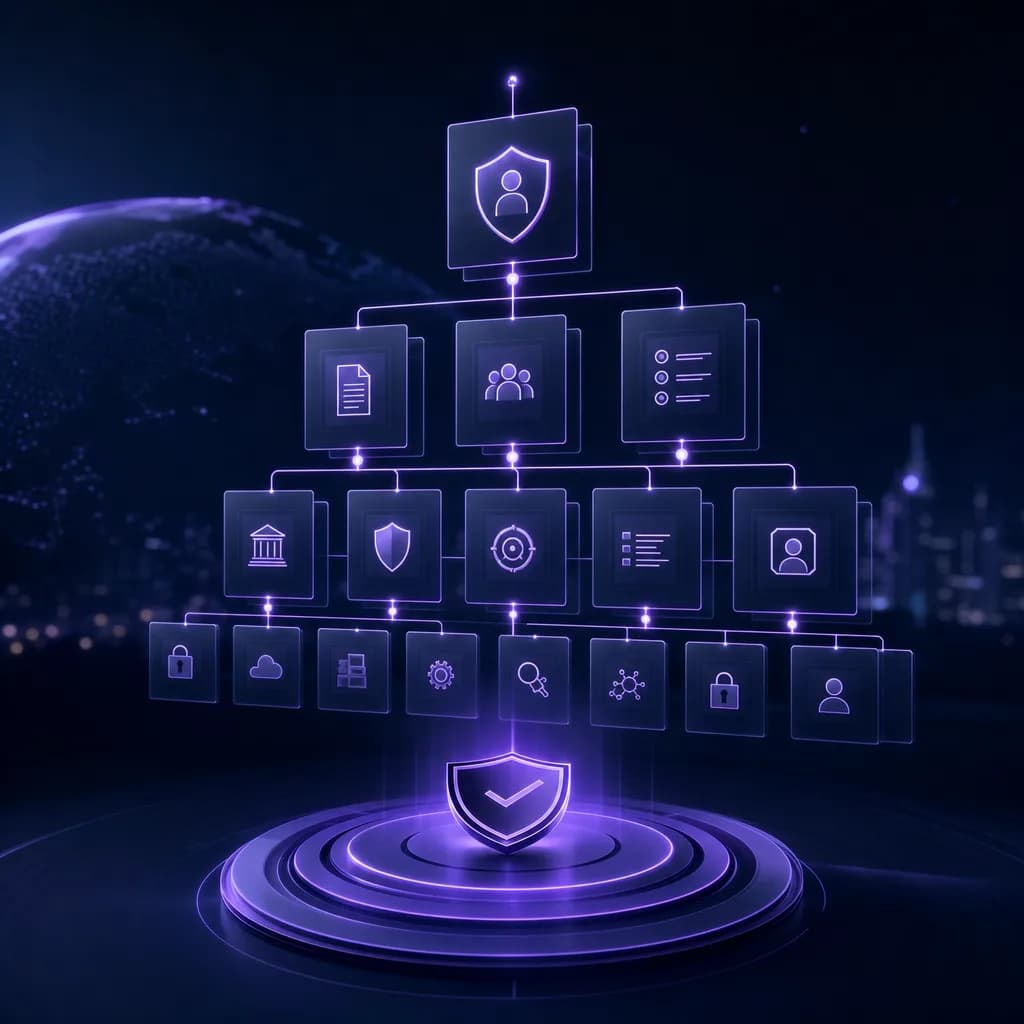 NCA ECC cybersecurity governance controls organized into a policy hierarchy