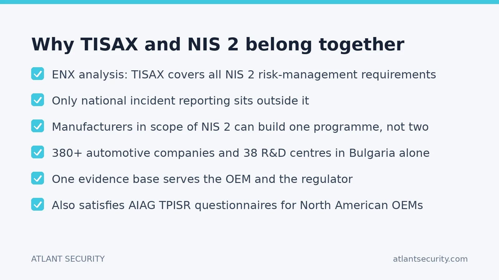Why TISAX and NIS 2 belong in one programme for manufacturers