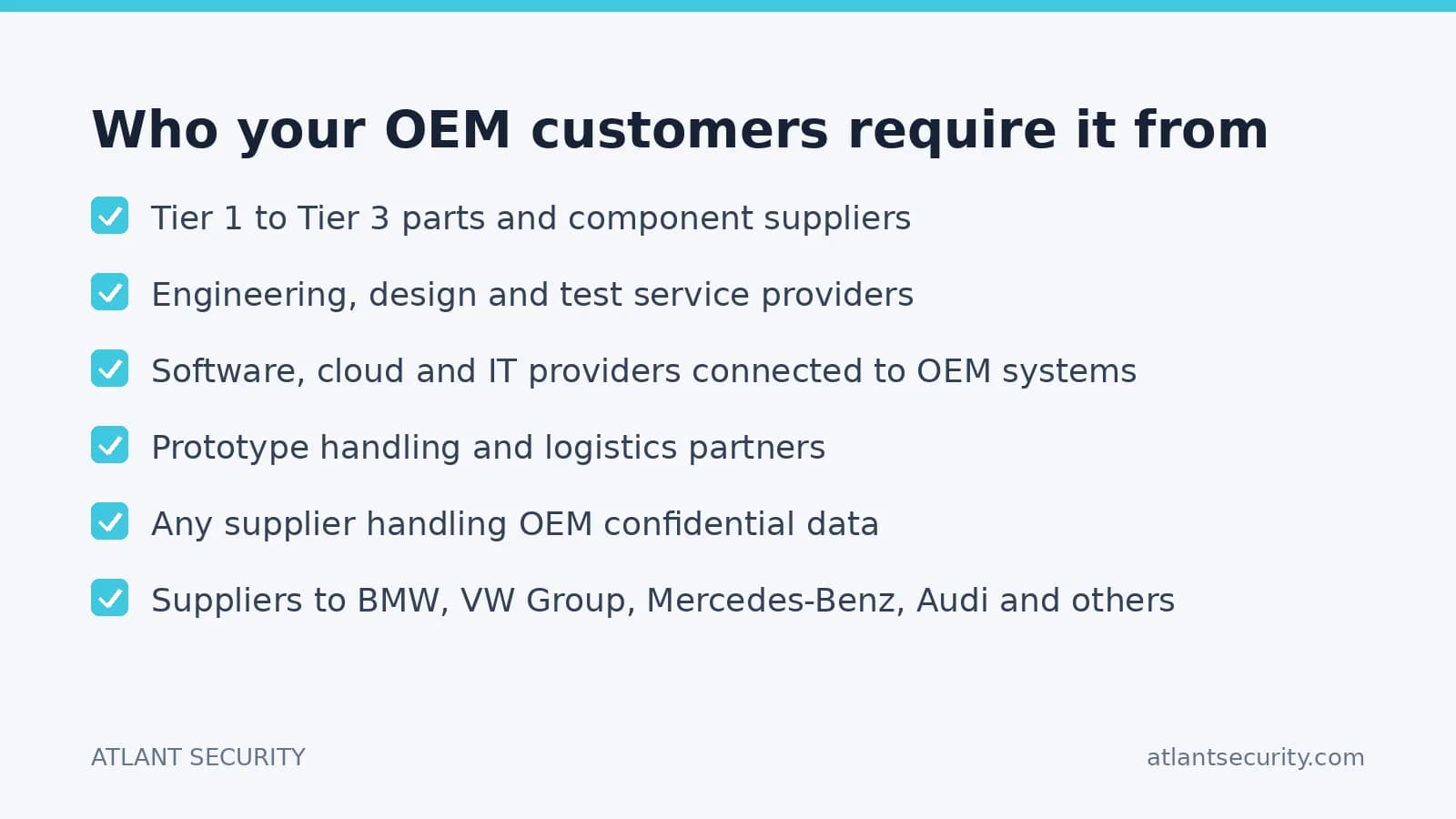 Which automotive suppliers OEMs require TISAX labels from