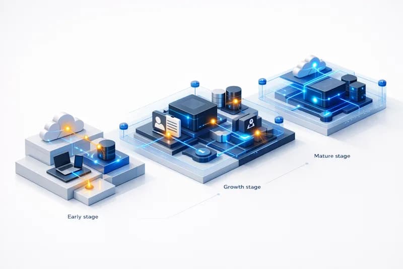 Startup security requirements by funding stage - early, growth, and mature