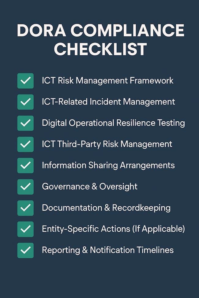 DORA checklist to speed up your compliance DORA checklist to speed up your compliance