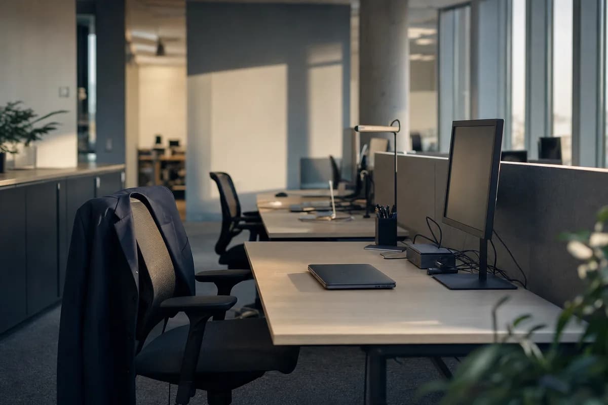 Unmanaged devices on a company network are the single most common way in that we find. An empty open-plan office at the end of the day with personal and company devices left on the desks