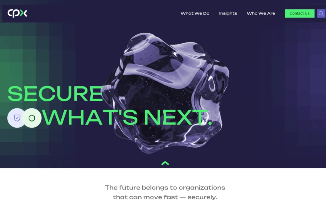 CPX homepage, a cybersecurity provider serving Abu Dhabi