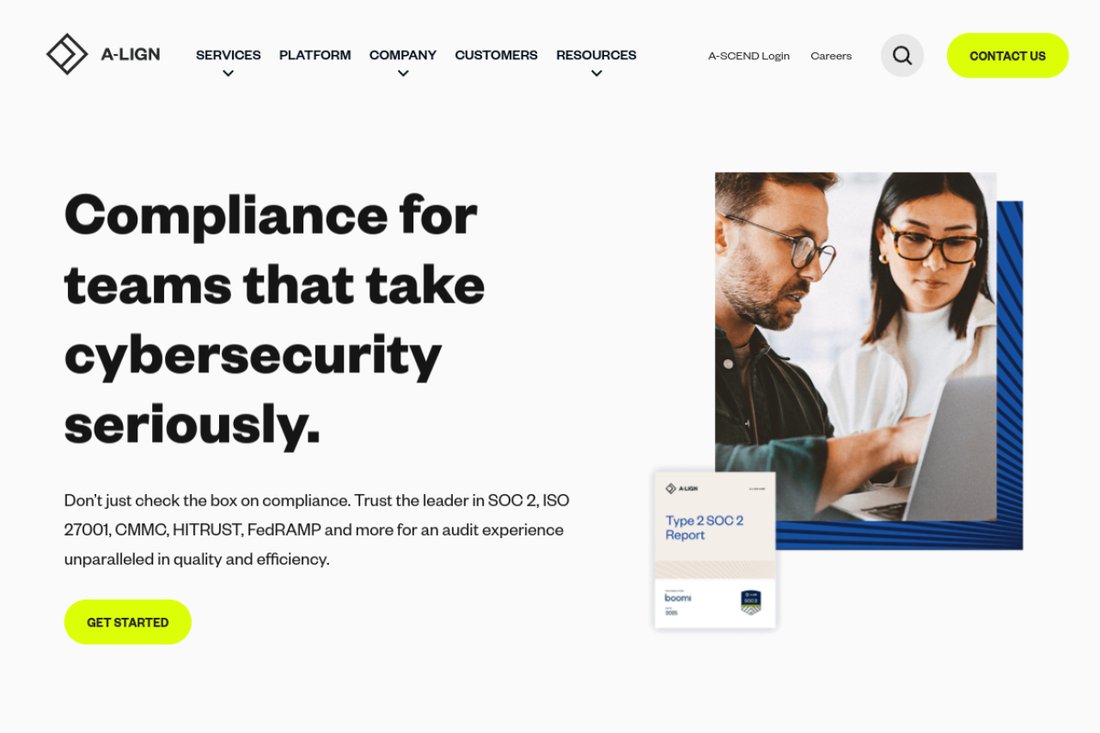 A-LIGN IT security audit firm homepage