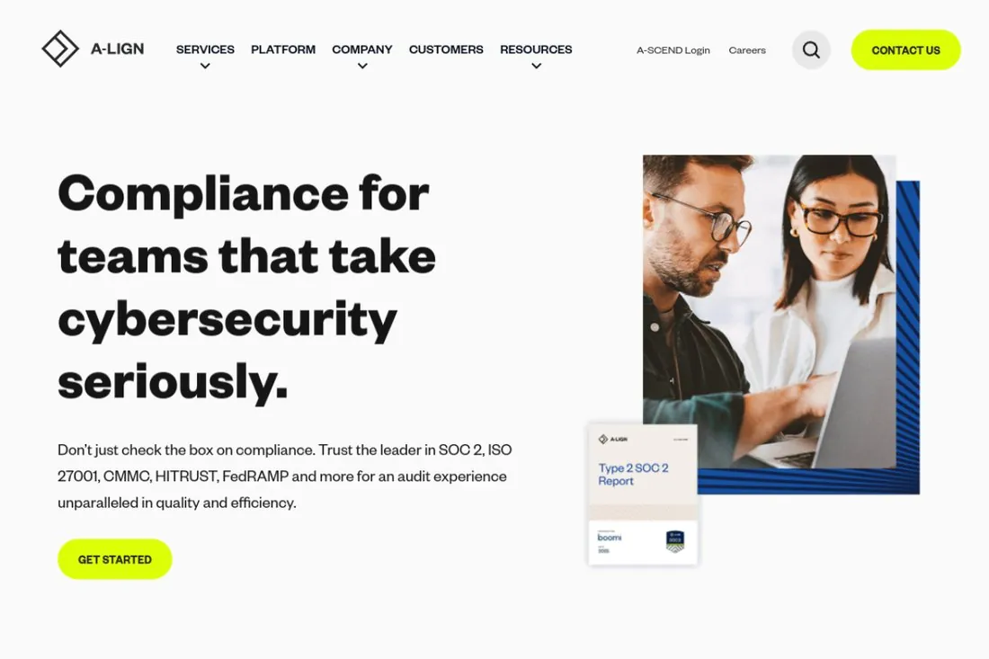 A-LIGN IT security audit firm homepage