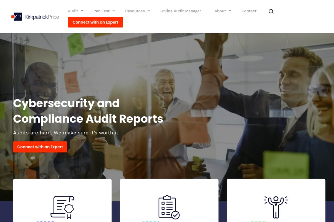 KirkpatrickPrice IT security audit firm homepage