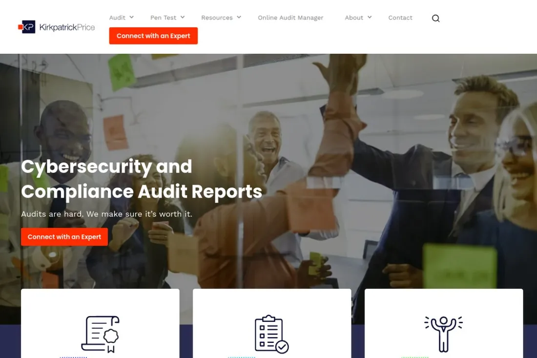 KirkpatrickPrice IT security audit firm homepage