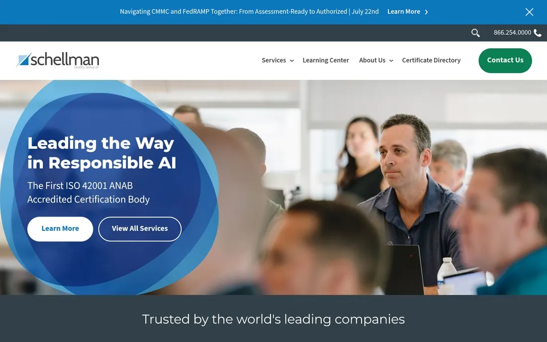 Schellman IT security audit firm homepage