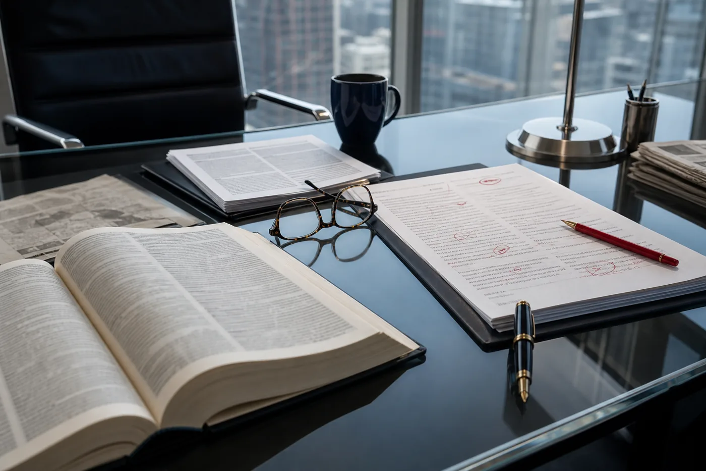 Copy editor's desk with dictionary and red-pencil proofs for spelling variations