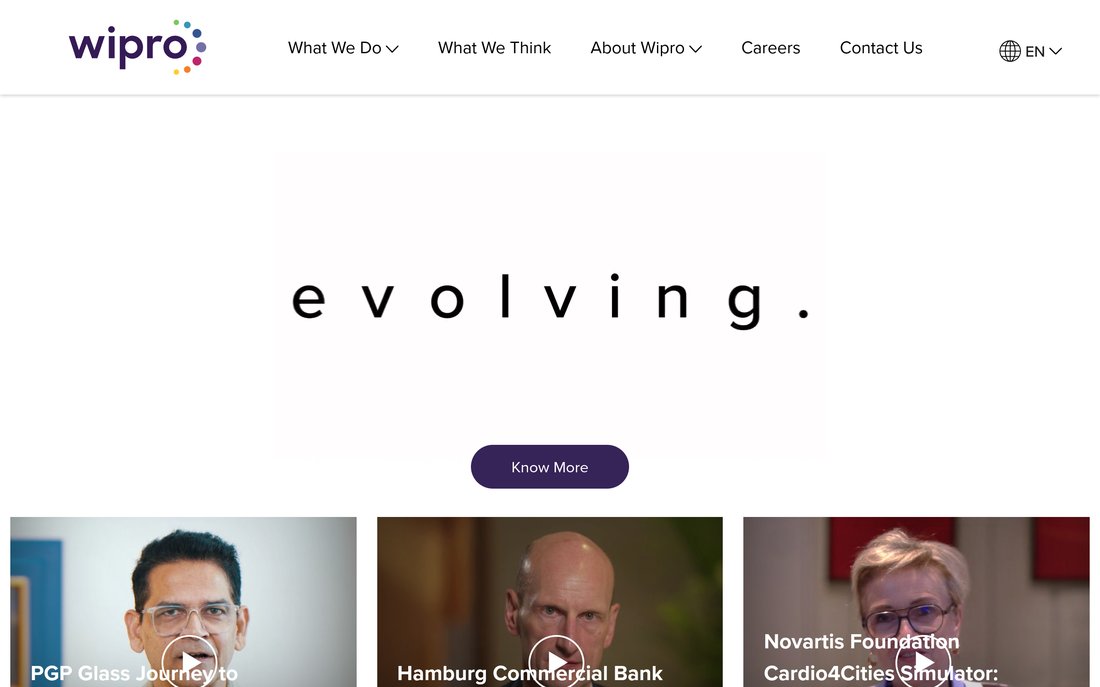 Wipro Arabia homepage
