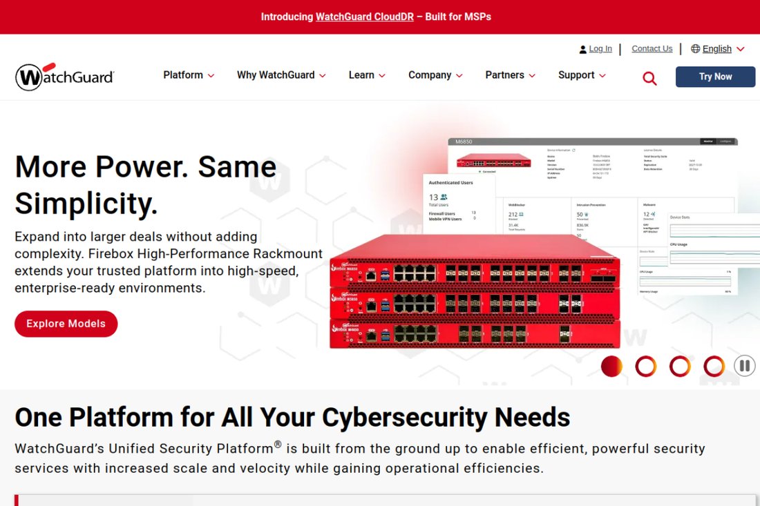 WatchGuard Technologies homepage