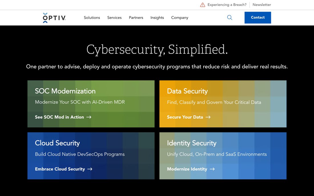 Optiv homepage