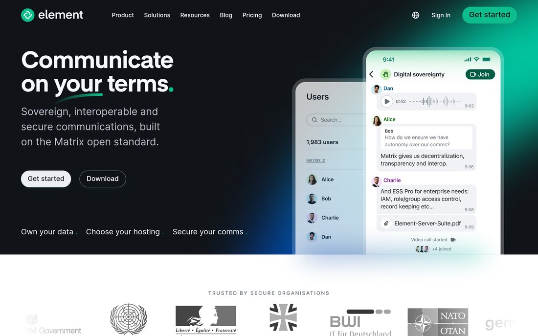 Element homepage