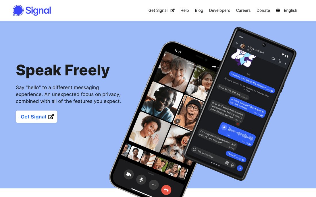 Signal homepage