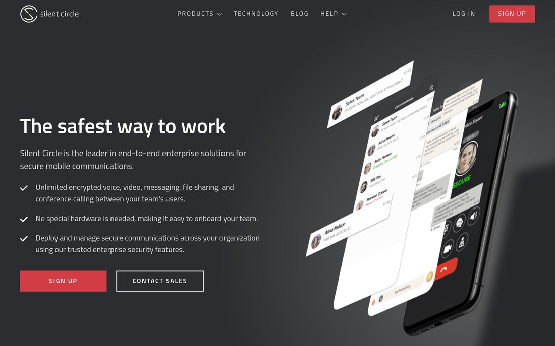 Silent Phone homepage