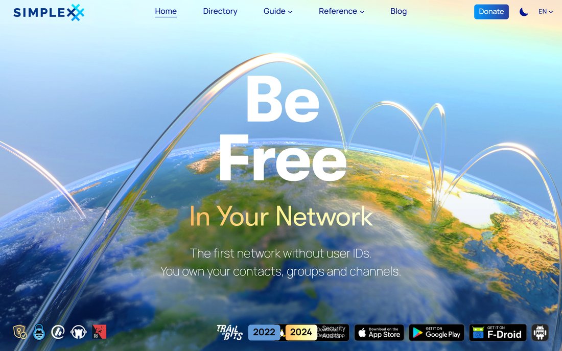SimpleX Chat homepage