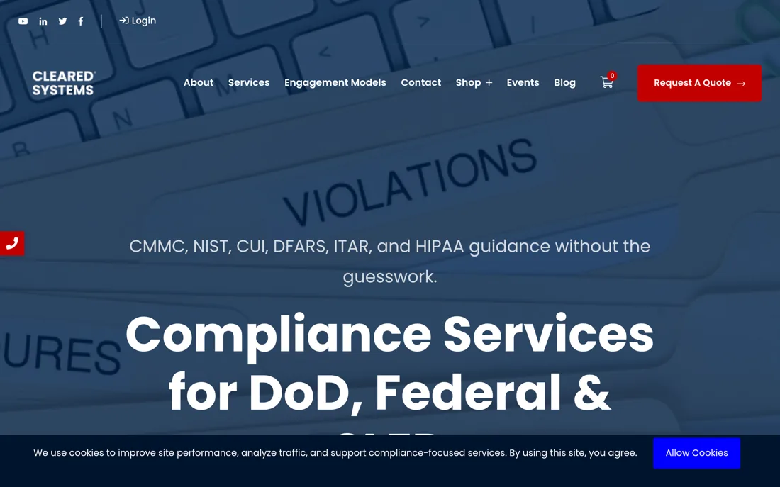 Cleared Systems homepage