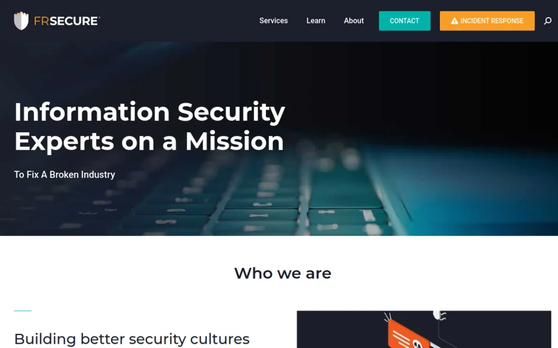 FRSecure homepage