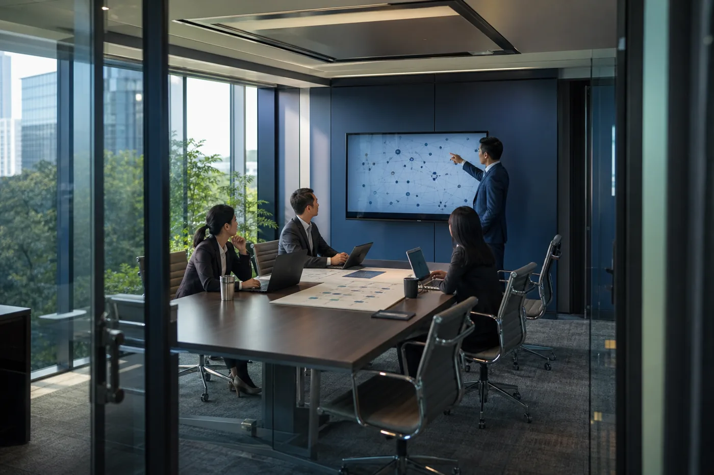 Audit team and client scoping the engagement in a conference room