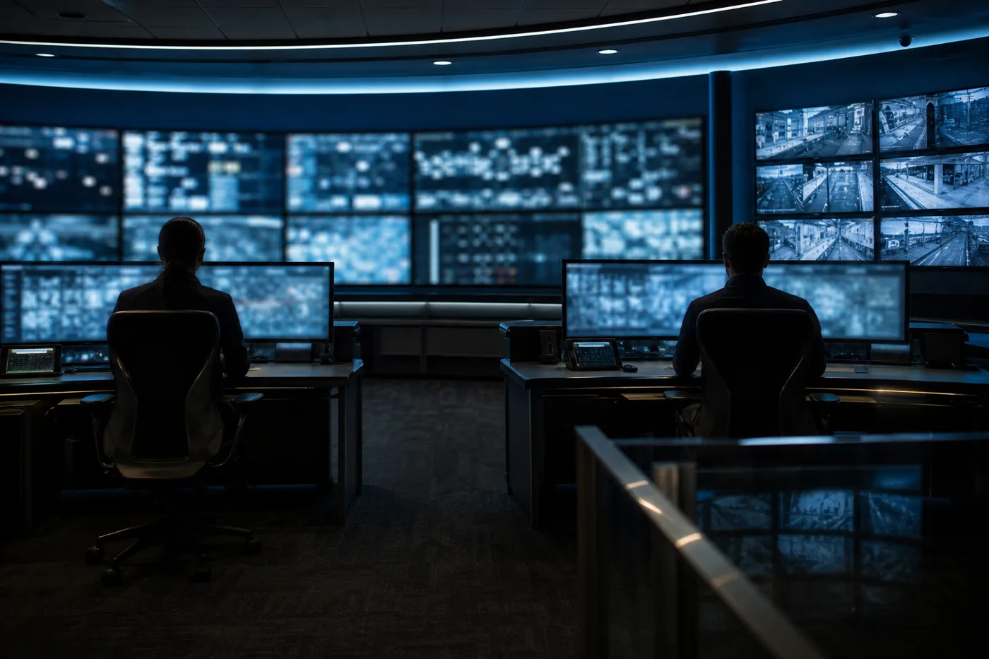 Security operations center continuously monitoring digital and physical systems under NIS2
