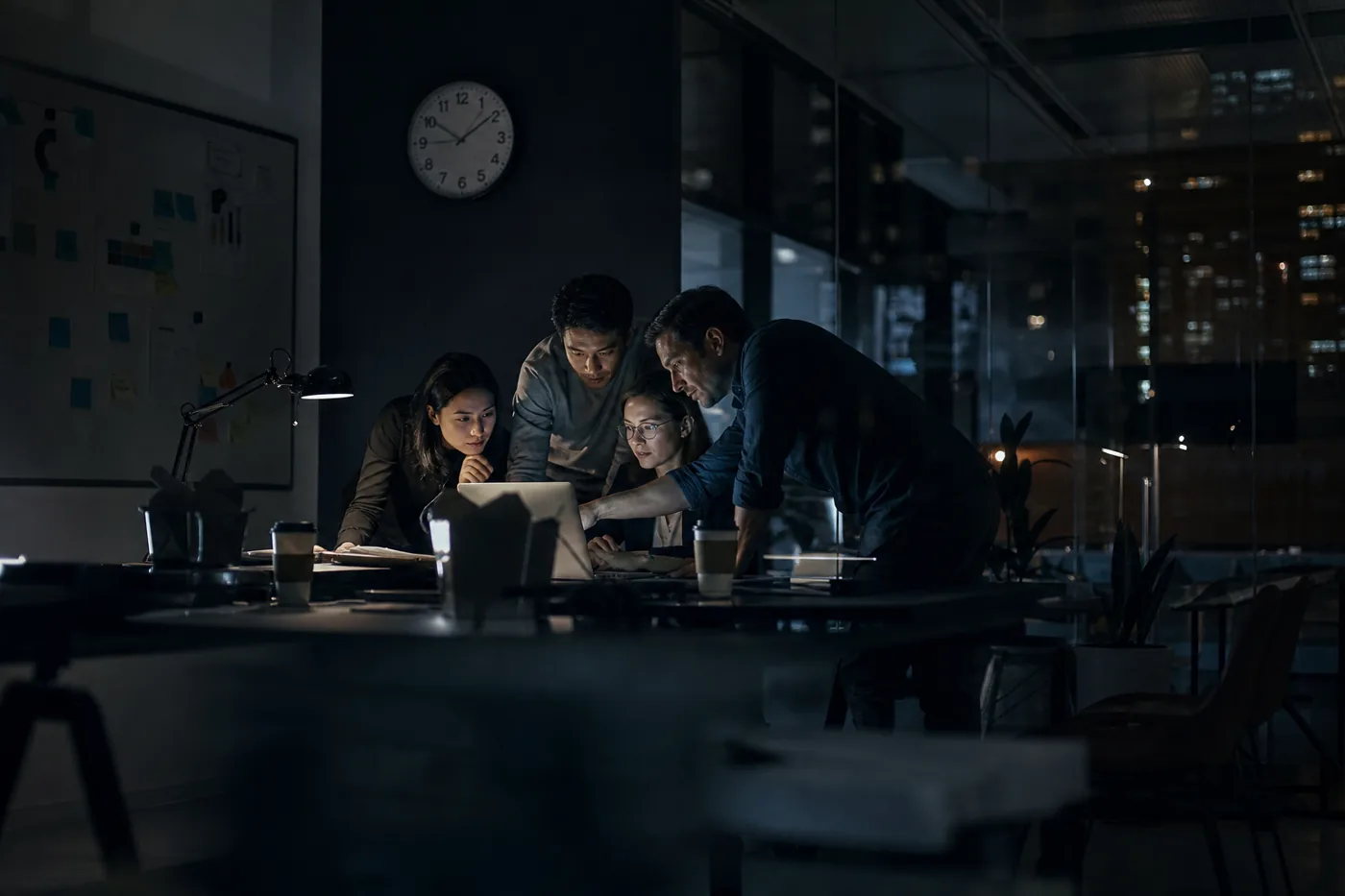 Startup team working late to reach SOC 2 Type 1 for an urgent deal