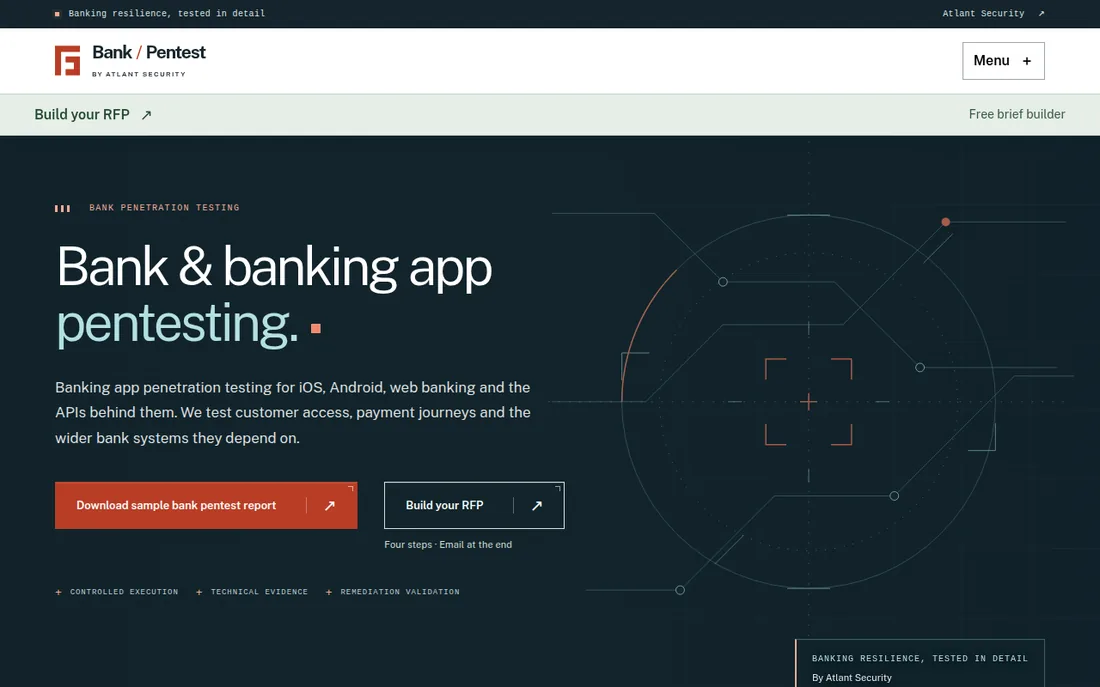 Bank Pentest homepage
