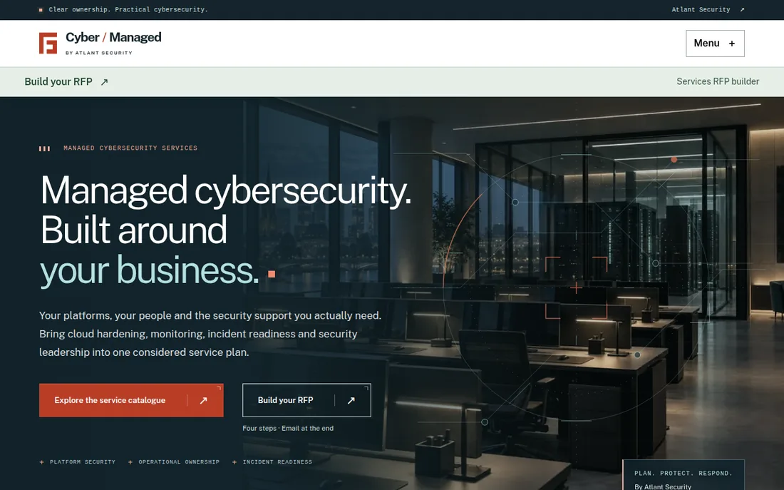 Managed Cybersecurity Services homepage
