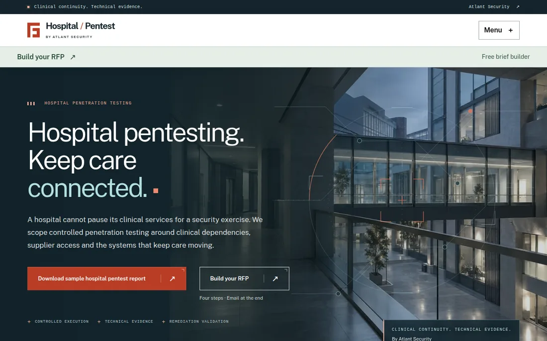 Hospital Pentest homepage