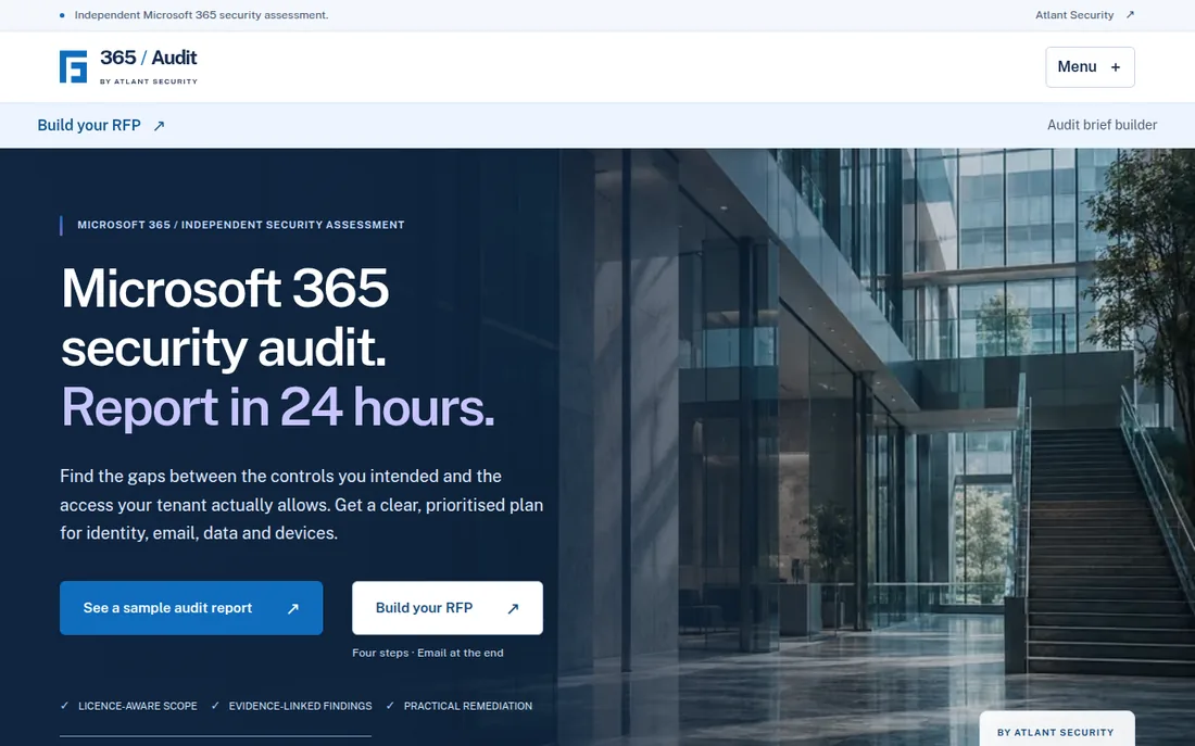 Microsoft 365 Security Audit homepage