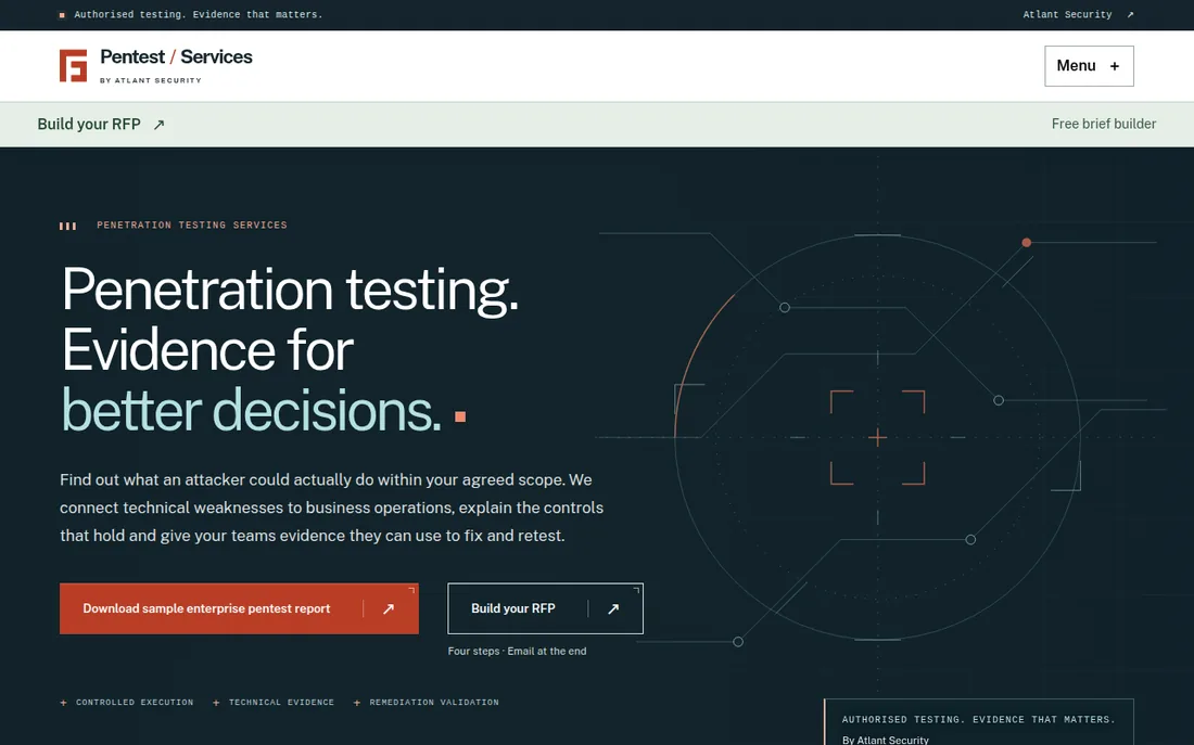 Penetration Testing Services Company homepage