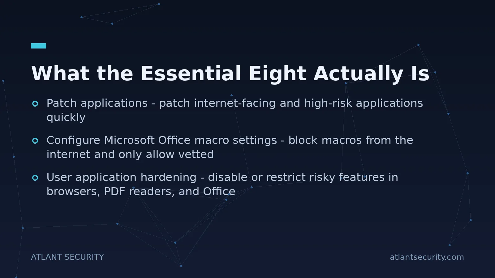 What the Essential Eight Actually Is - key points