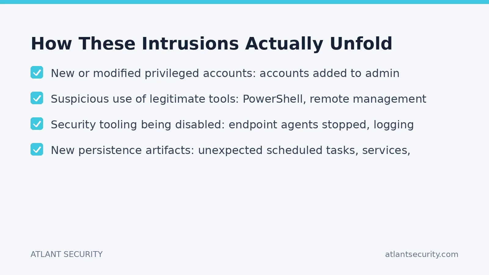 Checklist: How These Intrusions Actually Unfold