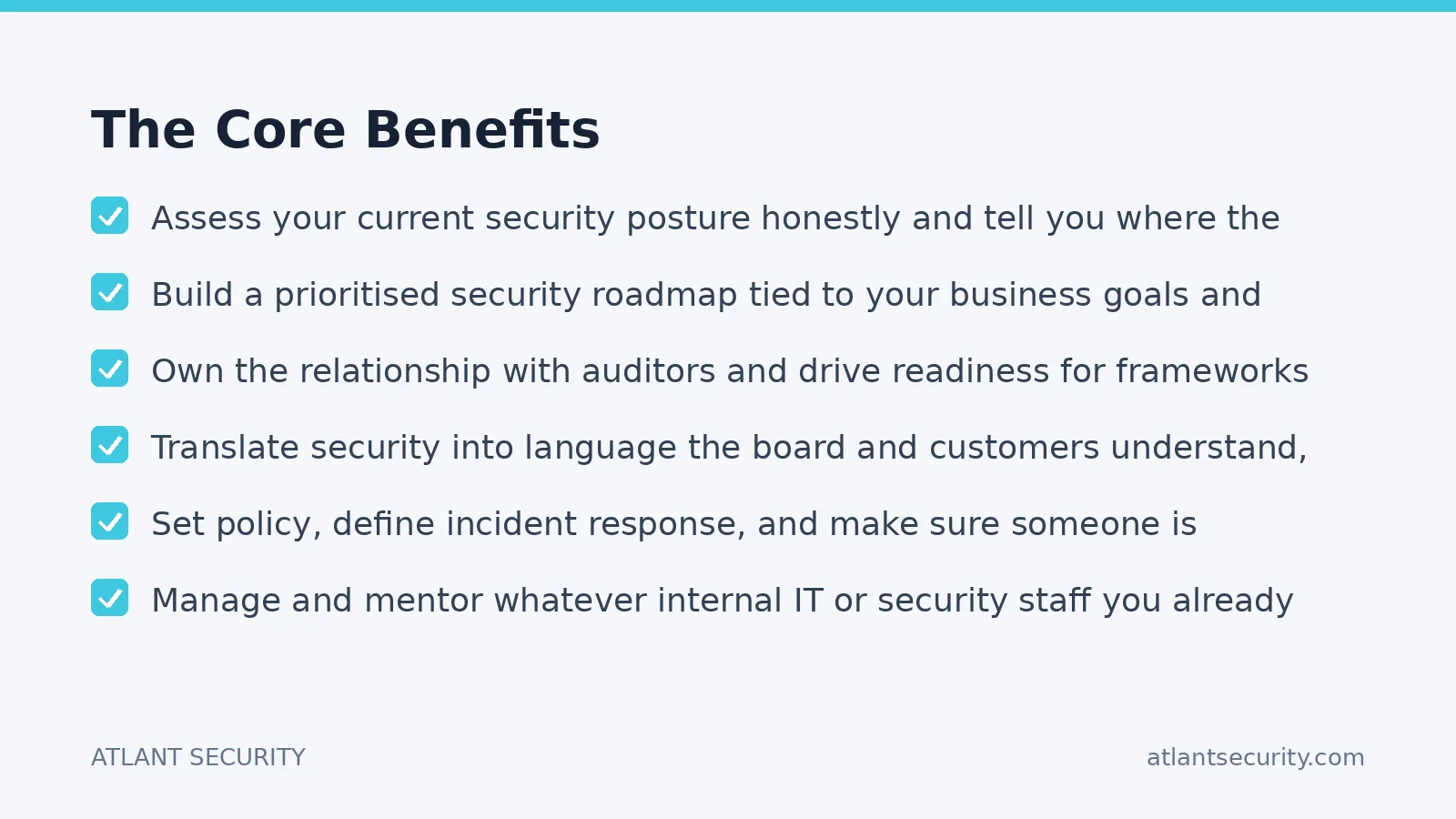 Checklist: The Core Benefits