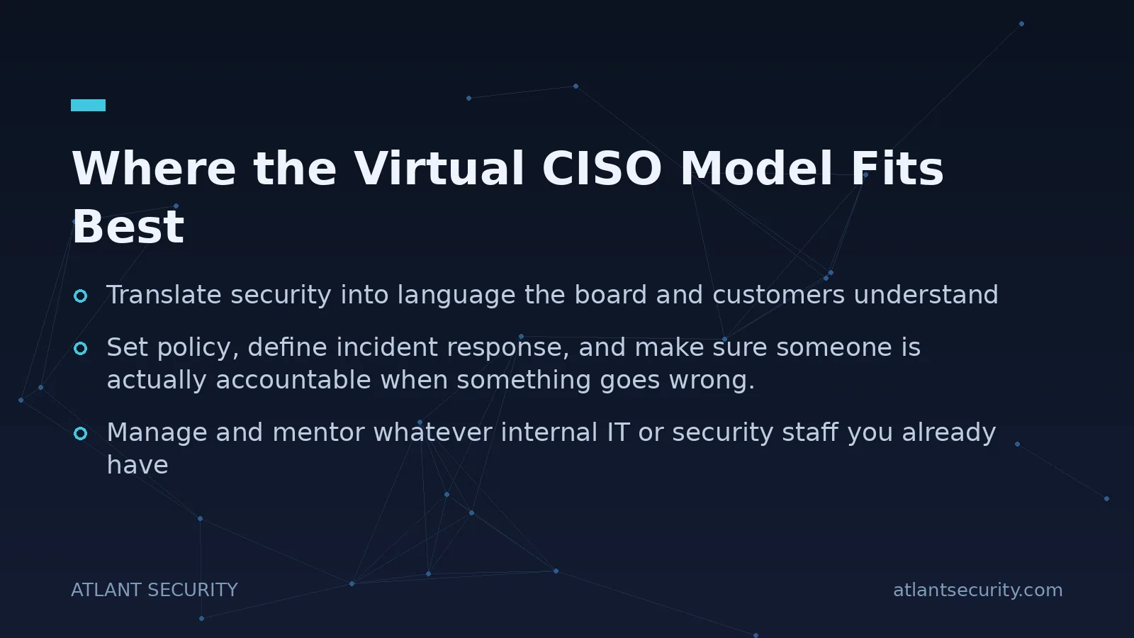 Where the Virtual CISO Model Fits Best - key points