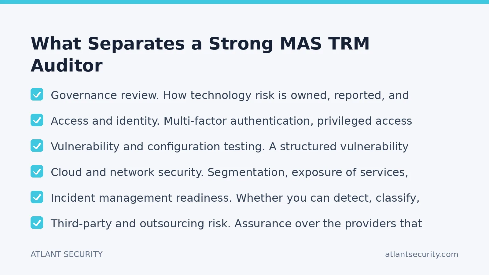 Checklist: What Separates a Strong MAS TRM Auditor