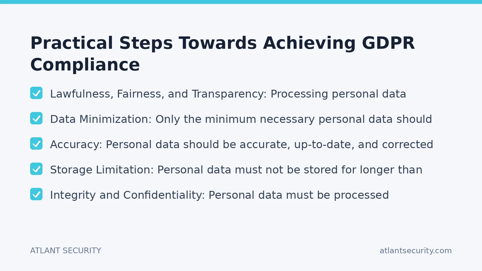 Checklist: Practical Steps Towards Achieving GDPR Compliance