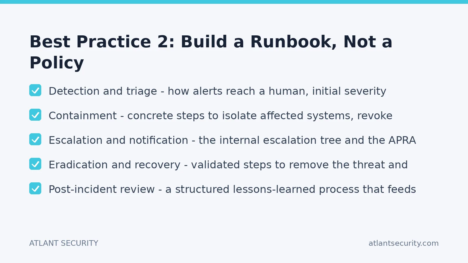 Checklist: Best Practice 2: Build a Runbook, Not a Policy