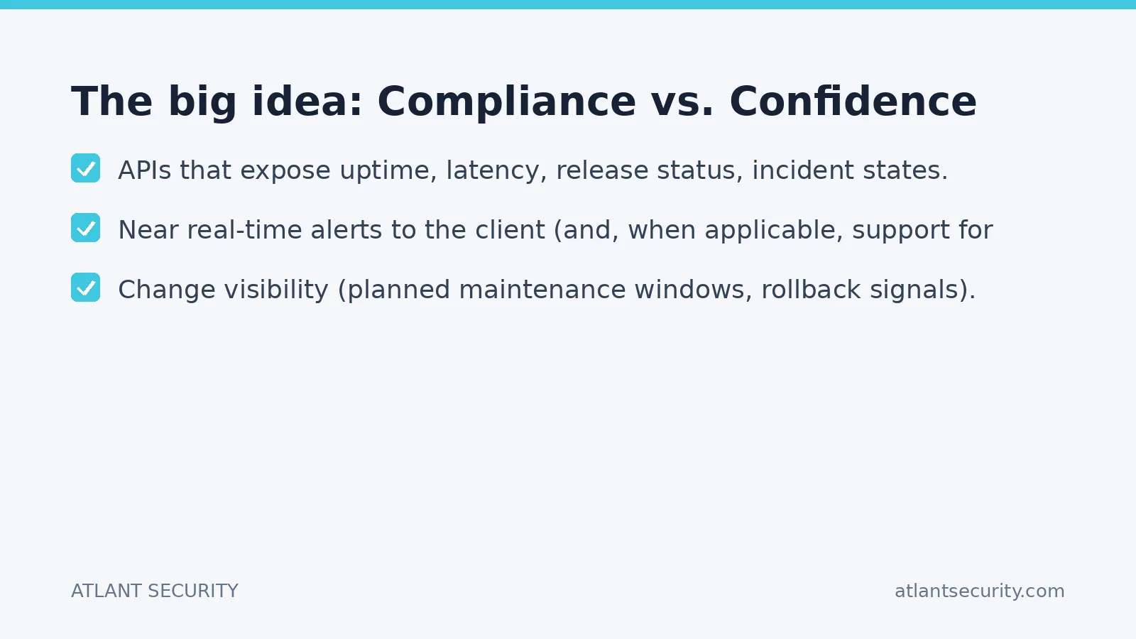 Checklist: The big idea: Compliance vs. Confidence