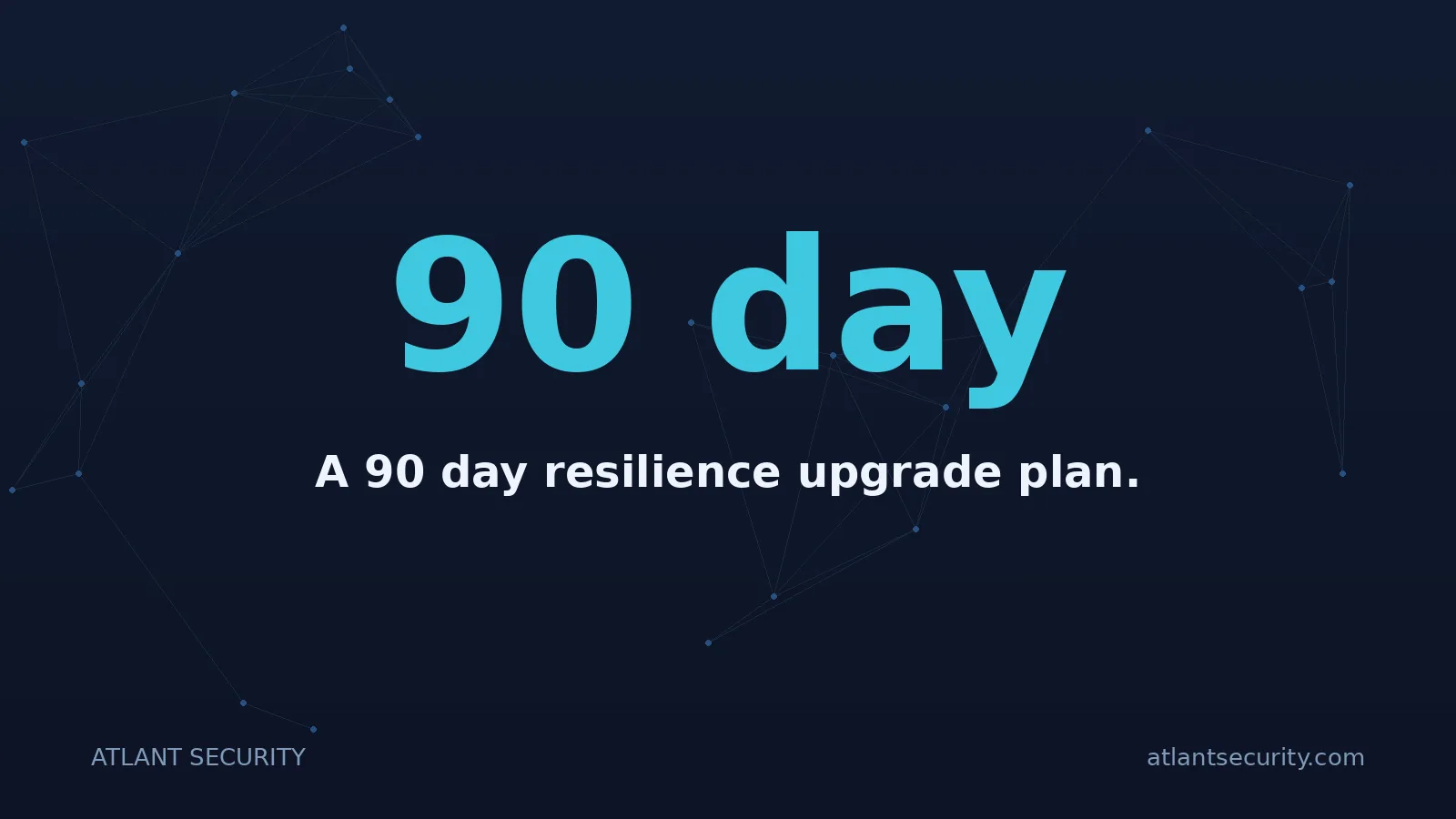 90 day: A 90 day resilience upgrade plan.