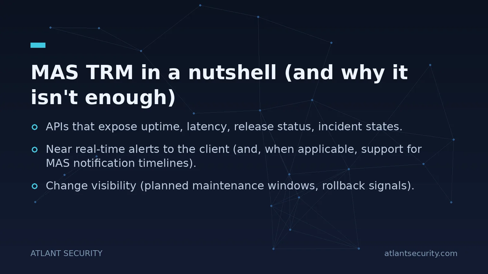 MAS TRM in a nutshell (and why it isn't enough) - key points